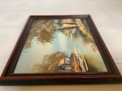Petit tableau paysage huile sur panneau