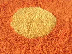 Petit tapis forme fleur année 70 vintage