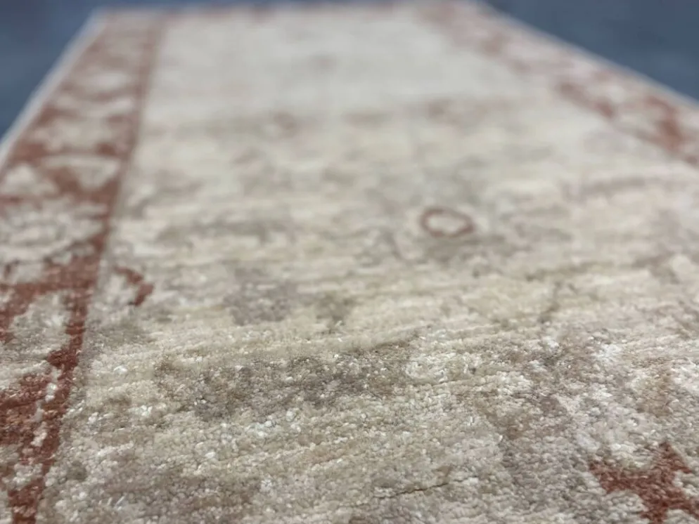 Petit tapis oriental, tapis d'entrée Ziegler crème en laine pour couloir.