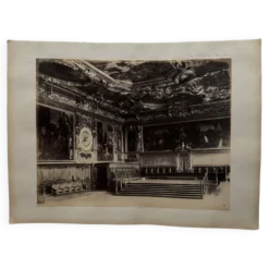 Photo albumine Venise palais des Doges salle du trône XIXe