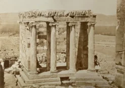 Photo Athènes Temple de la Victoire Aptère XIXe P. Moraïtes Albumine contrecollée sur carton