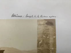 Photo Athènes Temple de la Victoire Aptère XIXe P. Moraïtes Albumine contrecollée sur carton
