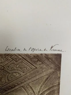 Photo Escalier de l'Opéra de Vienne XIXe albumine carton contrecollé