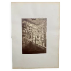 Photo Escalier de l'Opéra de Vienne XIXe albumine carton contrecollé