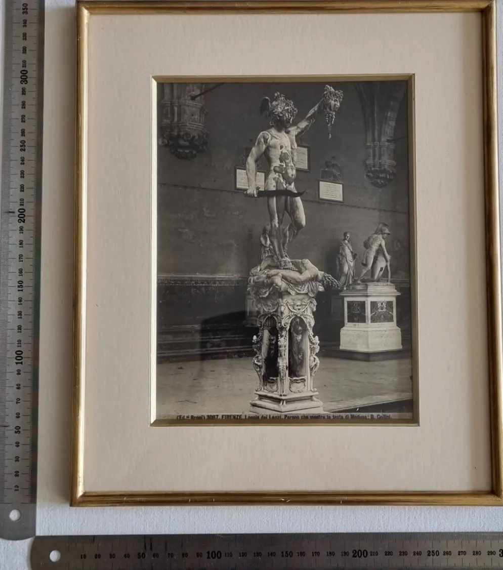 Photo gélatino-argentique Broni Florence Persée Cellini vers 1900 30x35 cm