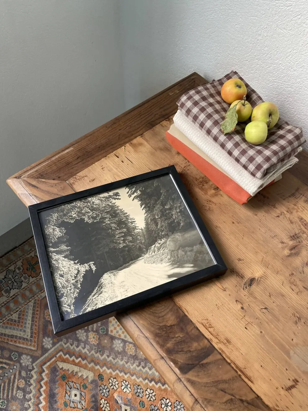 Photographie ancienne paysage enneigé