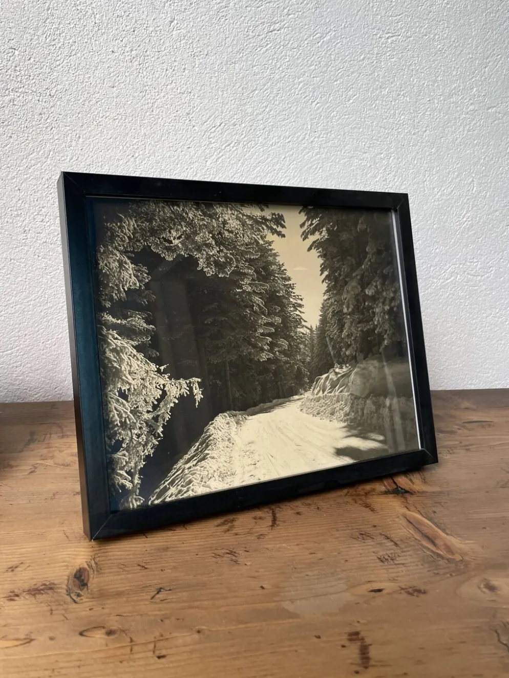 Photographie ancienne paysage enneigé