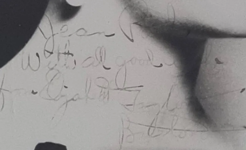 Photographie dédicacée Elizabeth Taylor tirage argentique encadré 32x37 cm