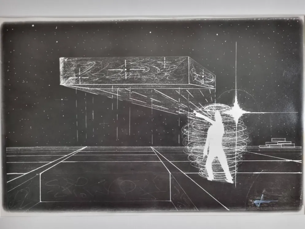 Photographie futuriste N&B, Tirage argentique signé, 40 x 50 cm
