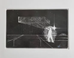 Photographie futuriste N&B, Tirage argentique signé, 40 x 50 cm