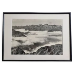 Photographie panoramique des Pyrénées signée Alix, 49x35 cm encadrée