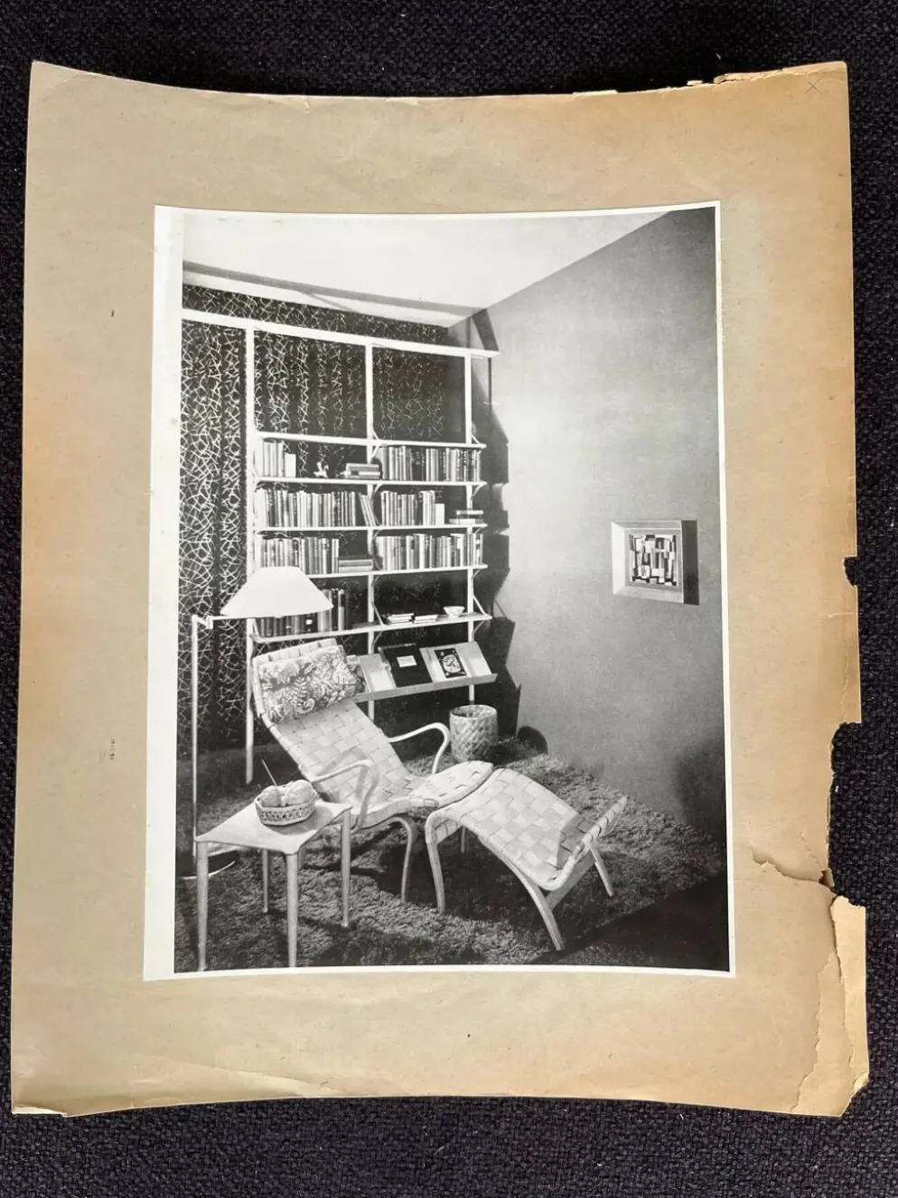 Photo originale de meubles par Bruno Mathsson / Suède - 1945