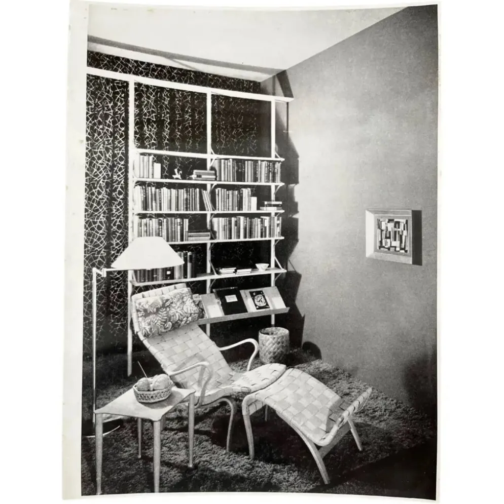 Photo originale de meubles par Bruno Mathsson / Suède - 1945