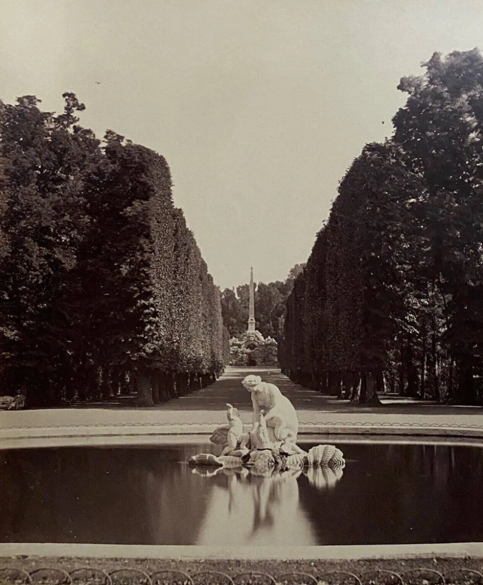Photo Parc de Schoenbrunn XIXe albumine carton contrecollé