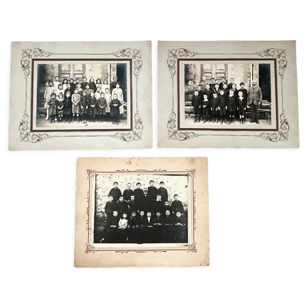 3 photos de classe début XXe