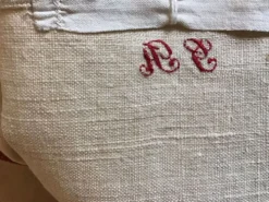 2 pièces de lin lin rouge et bis