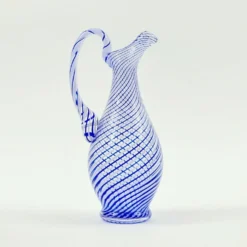 Pichet en verre d'art Murano Mezza Filigrana du milieu du siècle, Italie, années 1960/1970