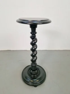 Piedestal en bois tourné à la main en spirale d'orge, années 1930