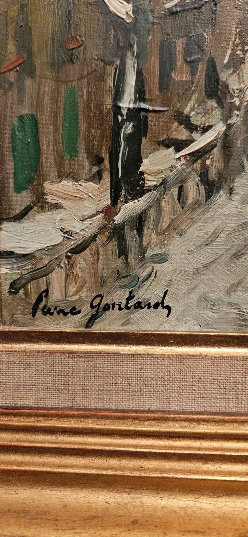 Pierre Gontard - Huile Sur Isorel "Paysage Enneigé"