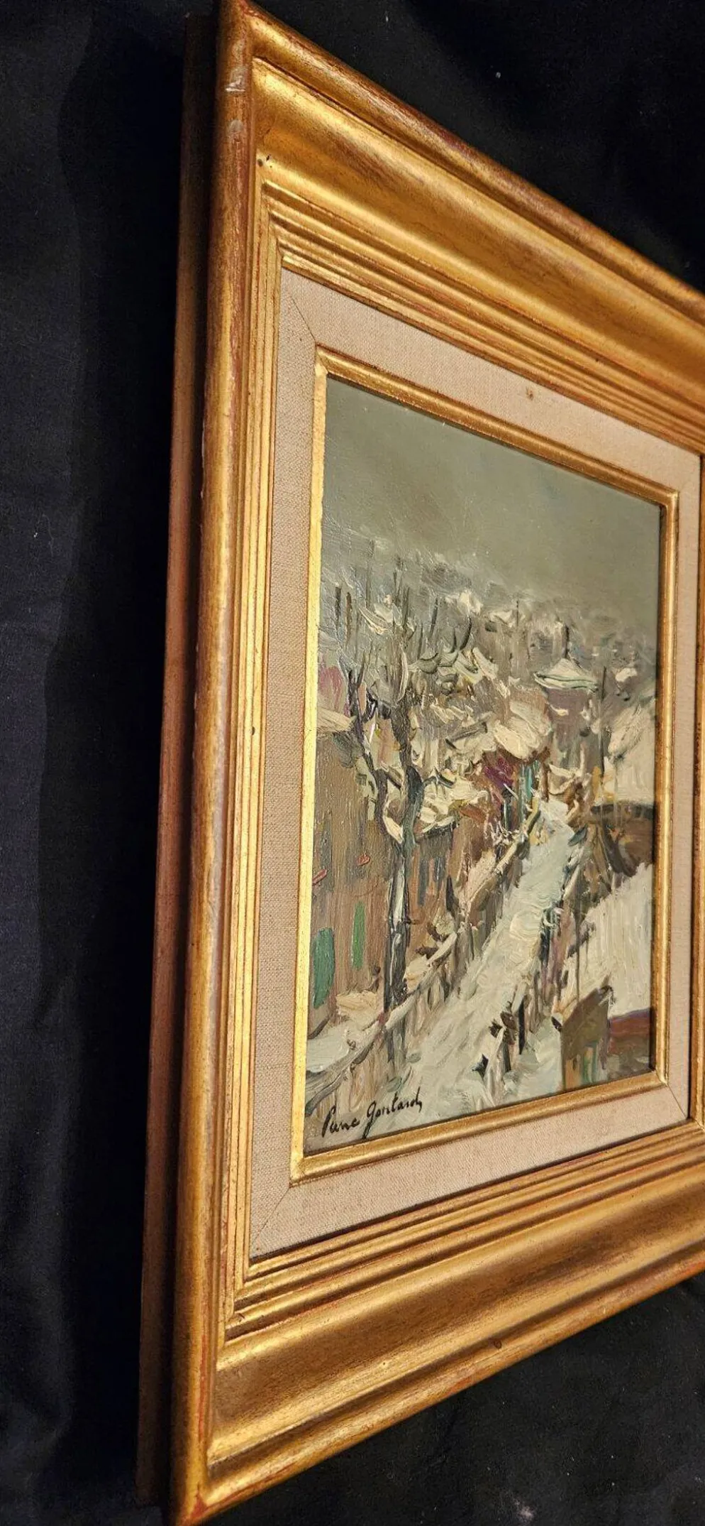 Pierre Gontard - Huile Sur Isorel "Paysage Enneigé"
