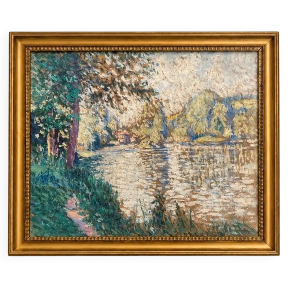 Pierre Thomas (1865-1930) — Bord de rivière en Limousin, huile sur toile