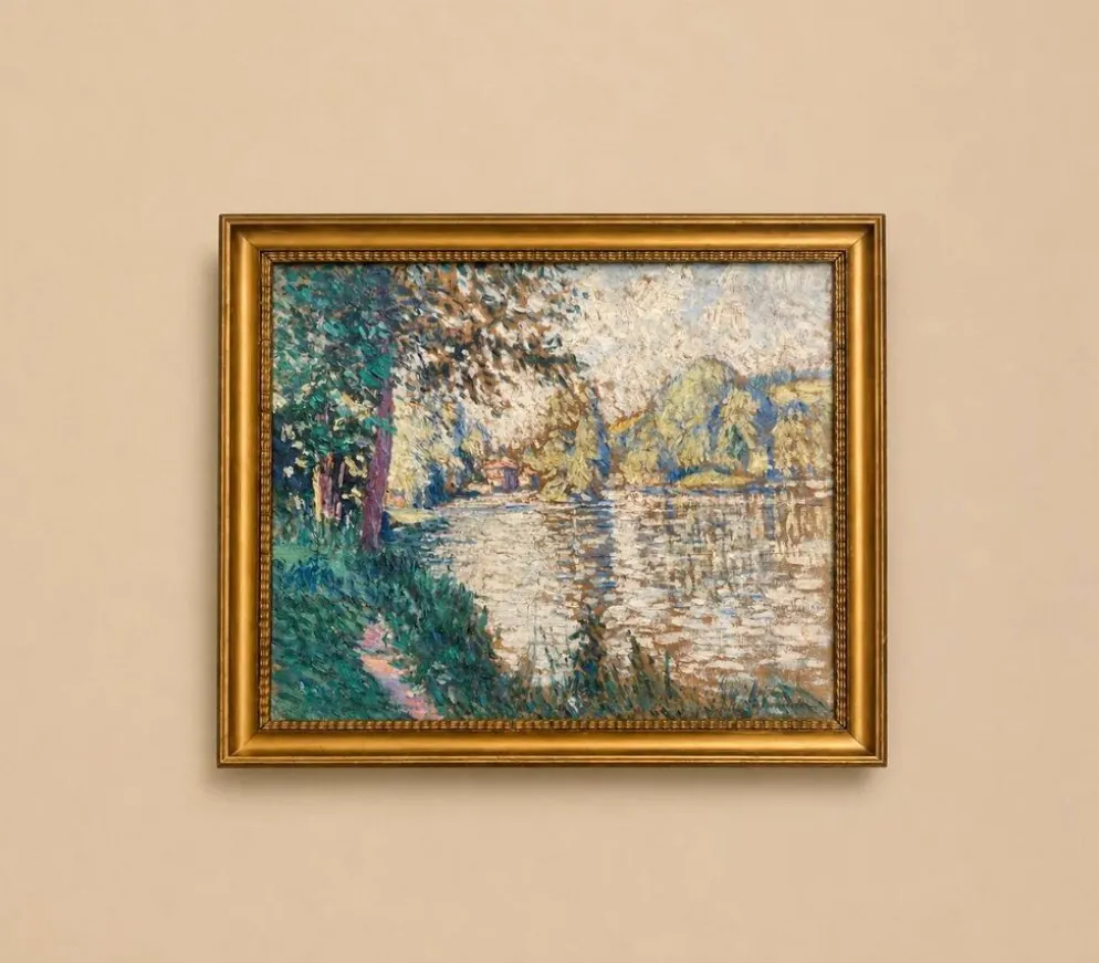 Pierre Thomas (1865-1930) — Bord de rivière en Limousin, huile sur toile