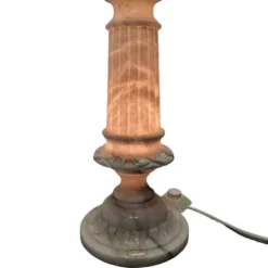 Pilier vintage en albâtre avec lampe, années 1970/80