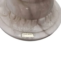 Pilier vintage en albâtre avec lampe, années 1970/80