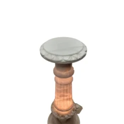 Pilier vintage en albâtre avec lampe, années 1970/80