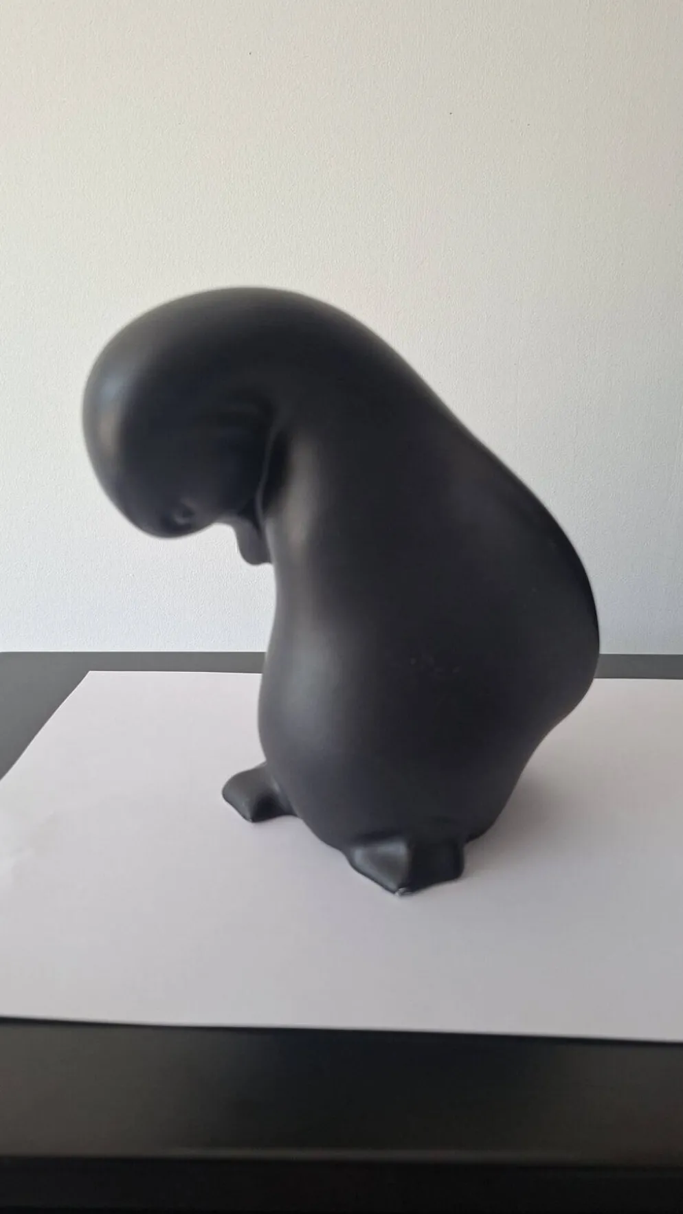 Pingouin En Céramique Noir Vallauris André Baud