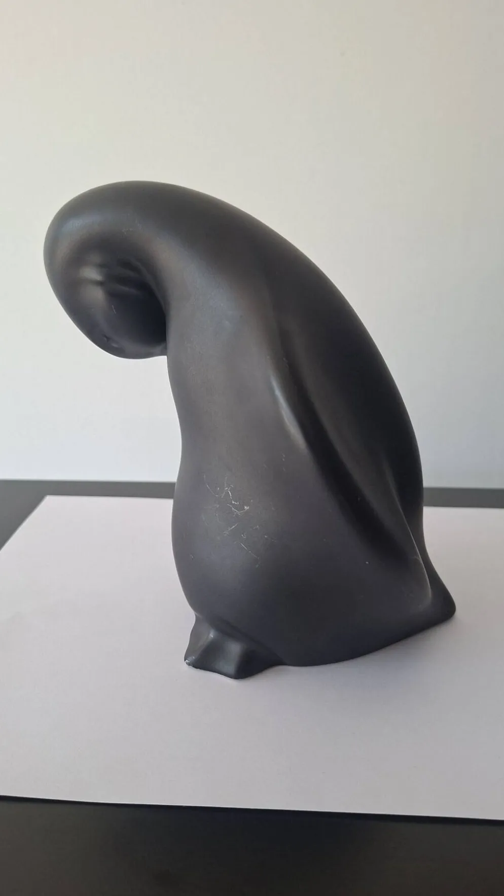 Pingouin En Céramique Noir Vallauris André Baud