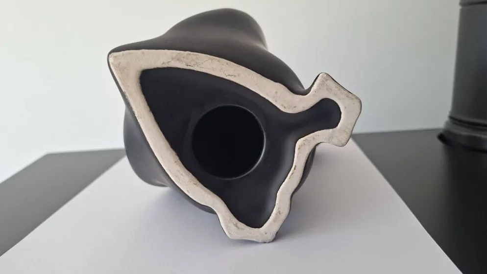 Pingouin En Céramique Noir Vallauris André Baud