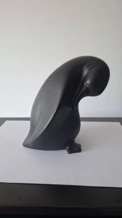 Pingouin En Céramique Noir Vallauris André Baud