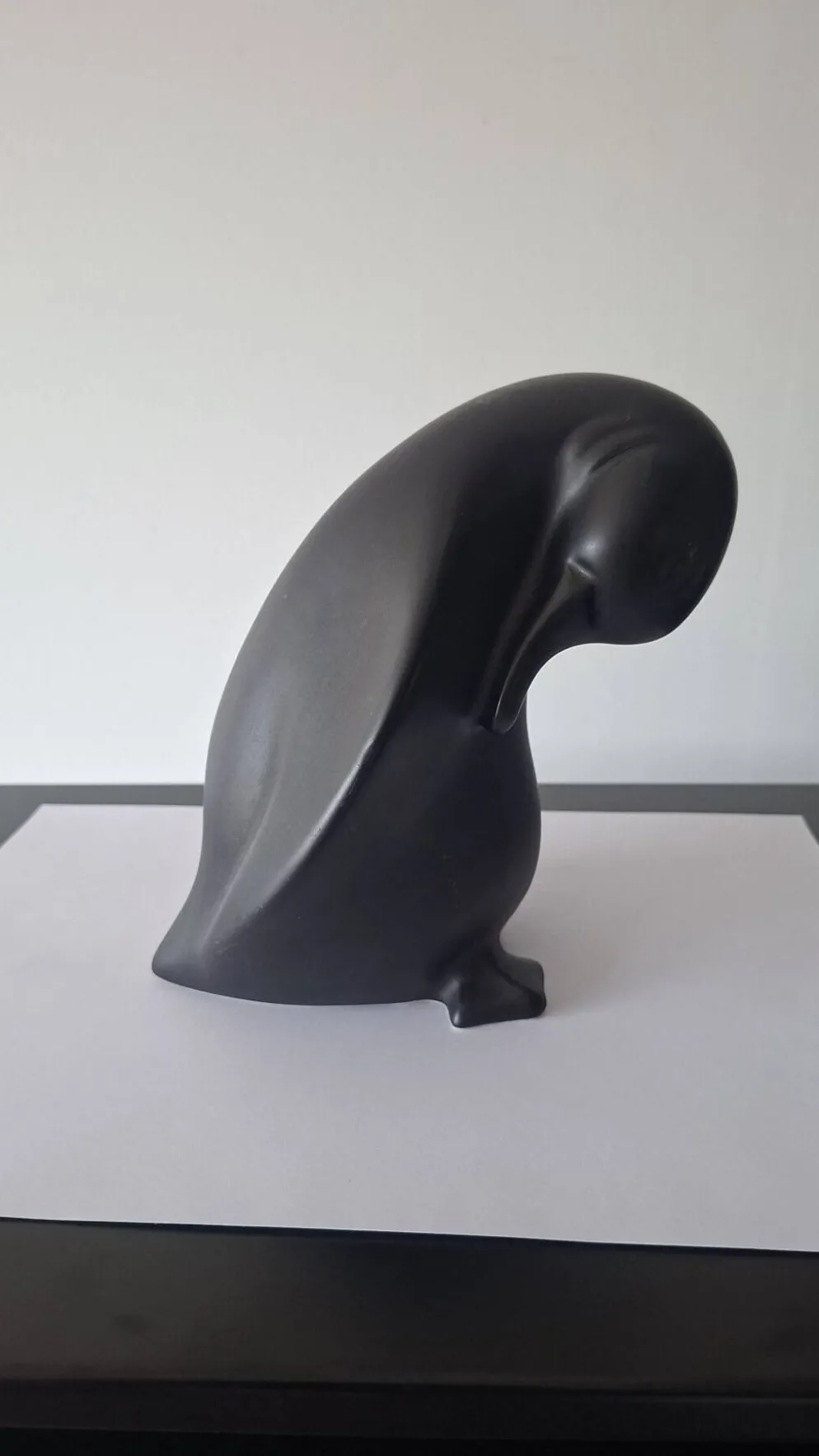 Pingouin En Céramique Noir Vallauris André Baud