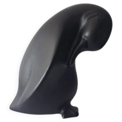 Pingouin En Céramique Noir Vallauris André Baud