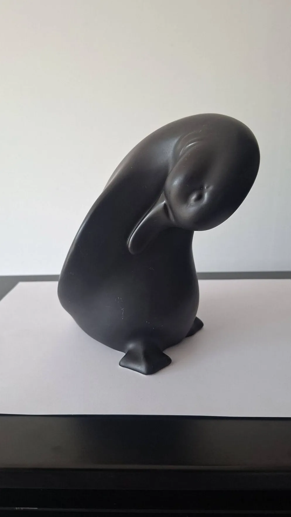 Pingouin En Céramique Noir Vallauris André Baud
