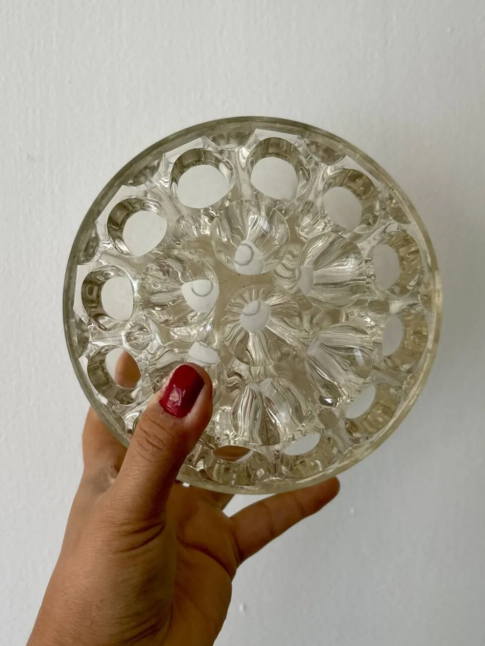 Pique fleur ancien en verre XXL