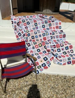 Plaid crochet vintage années 70