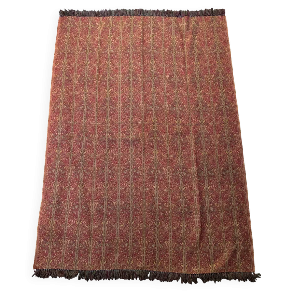 Plaid en laine tissée jacquard à décor Jamawar réversible