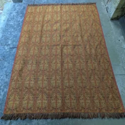 Plaid en laine tissée jacquard à décor Jamawar réversible