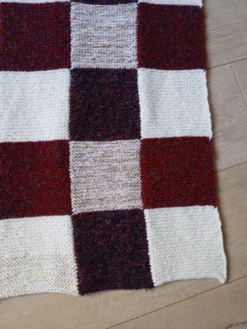 Plaide patchwork tricoté main