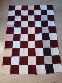 Plaide patchwork tricoté main