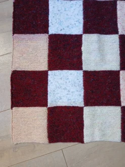 Plaide patchwork tricoté main