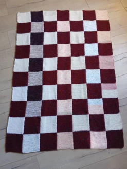 Plaide patchwork tricoté main