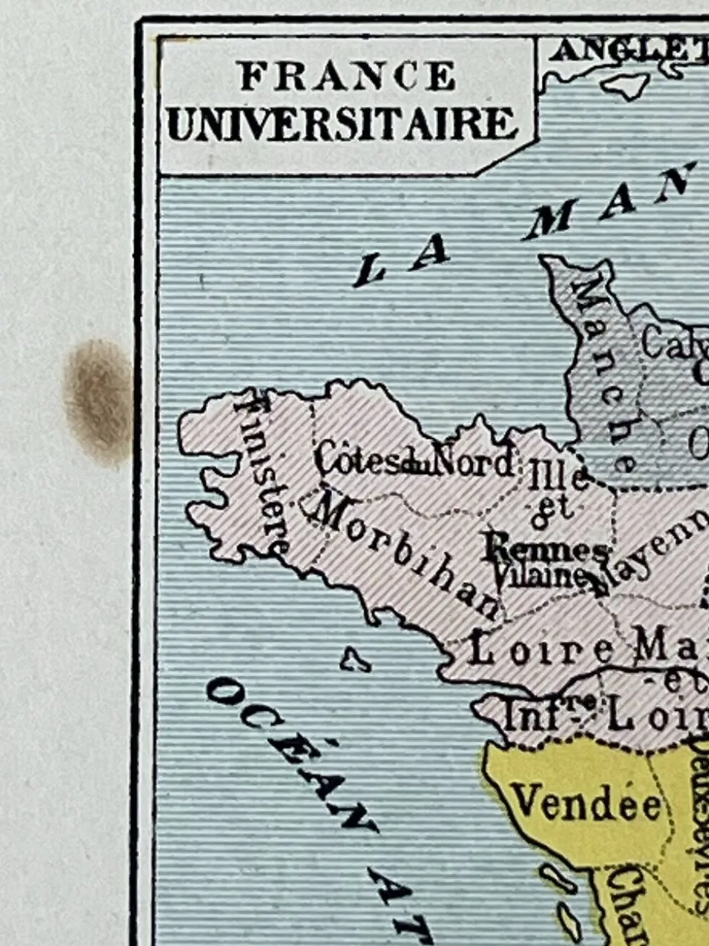 Planche cartographique - France, population et divisions - 27x37cm - 1