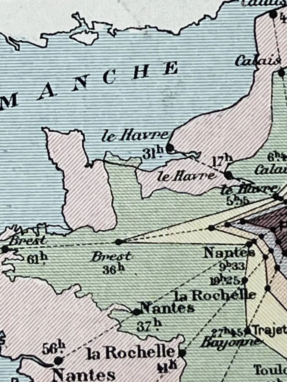 Planche cartographique - France, population et divisions - 27x37cm - 1