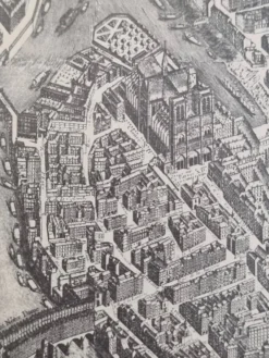 Plan de Turgot 1739 – Reproduction vintage encadrée 100 x 80 cm avec verre