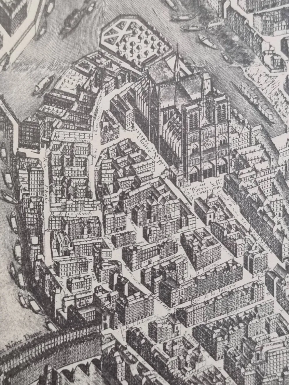 Plan de Turgot 1739 – Reproduction vintage encadrée 100 x 80 cm avec verre