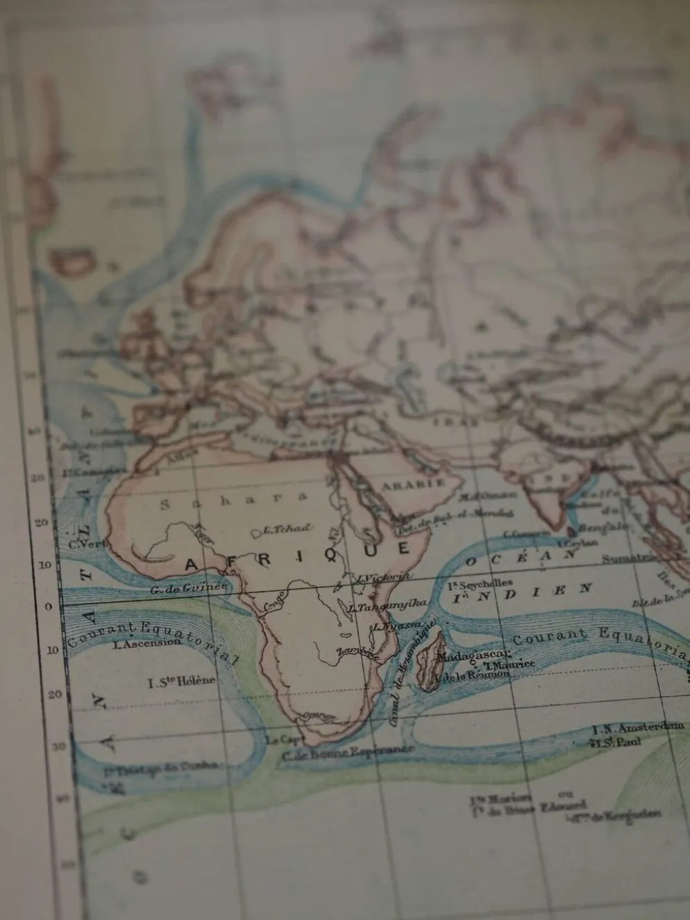 Planisphère ancien de 1887 – Carte géographique vintage