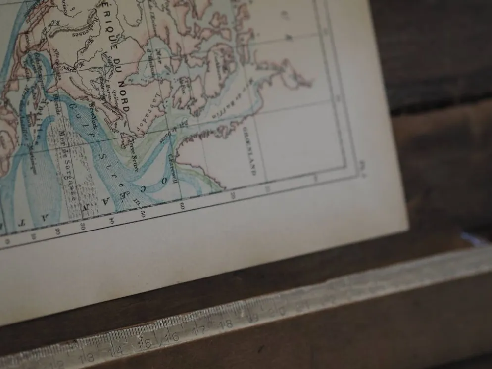 Planisphère ancien de 1887 – Carte géographique vintage